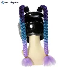 SECRETSPACE 2 Pçs Capacete Da Motocicleta Dupla Trança Tranças Decoração Mulher Peruca Para Capacetes De Moto Torção Rab
