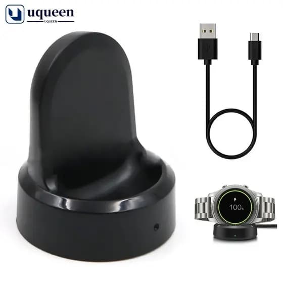 Carregador De Relógio Rápido Sem Fio UQUEEN Para Samsung Gear S3 Frontier S2/Galaxy 46mm/42mm B5D3