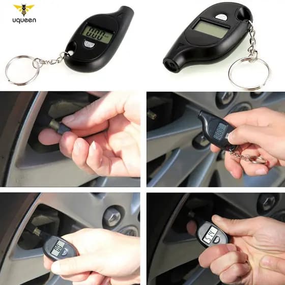 Medidor De Pressão De Ar Digital De Pneus Para Motocicletas Mini Chaveiro LCD