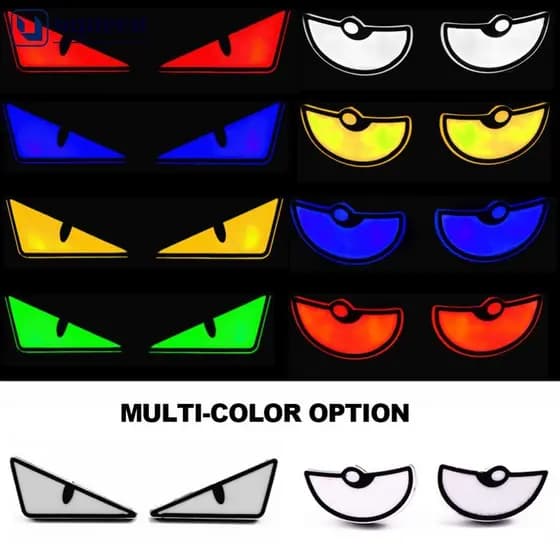 UQUEEN 2 Pçs Motocicleta LED Diabo-Olhos Luzes Demônio Farol Mini Lente Do Projetor Lâmpada De Sinal Volta Decoração Car
