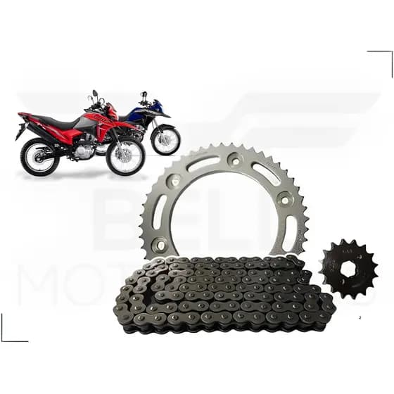 KIT Relação Transmissão Com Retentor Modelo Original Moto HONDA BROS 160 NXR160
