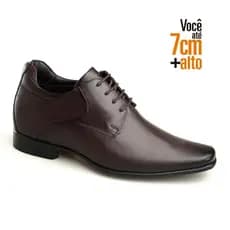 Sapato Rafarillo Você + Alto 7cm Executive Couro Legítimo Social Com Cadarço Discreto