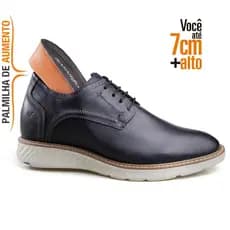 Sapato London Alth Rafarillo Você + Alto 7cm Couro Legítimo Social Elegante Discreto Masculino