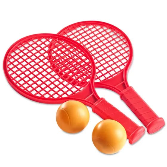 Brinquedo 2 Raquetes 2 Bolinhas Pequenas Infantil Crianças Brincadeiras Plástico PlasBrink