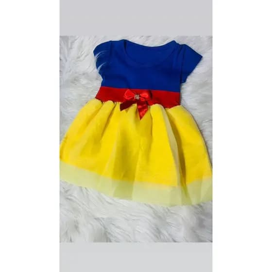 Romper Vestido Branca de neve Bebê Mesversario