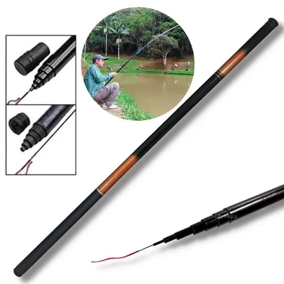 Vara De Pesca Telescópica Retrátil 3,00 Metros 40 % Carbono