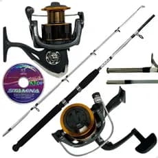 Kit De Pesca Completo Vara 1,65m Fibra Vidro Maciça E Molinete 4000 + Linha 100m
