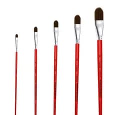 Pincel Castelo Artístico Cerda Sintético Língua de Gato Cabo Longo Vermelho 521LG Unidade