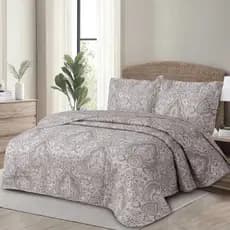Cobre Leito 3 Peças Colcha Casal 2,10x2,30m Dupla Face Kit Matelado Premium Estampado