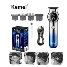 Máquina Aparador de cortar Cabelo e Barba Sem Fio Usb-C KM-1852 Aparador de pelos  Bivolt