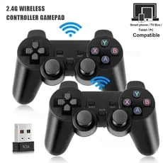 2 PCS Controle ps3 de Jogo Sem Fio 2.4Ghz Gamepad  Joystick USB para PC Android TV  para PC BOX GAME BOX
