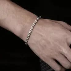 Pulseira Masculina Cordão Baiano Aço Inox + Caixinha