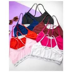 Kit 3 Top Feminino Sem Bojo Top Academia Elástico Exposto .