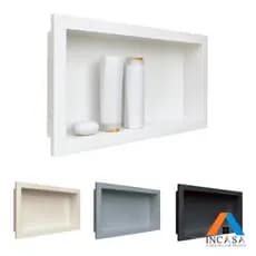 Nicho Para Banheiro Porta Shampoo Tipo Porcelanato Parede Embutir 30x60cm Cores