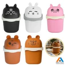 Mini Lixeira Decorativa Com Tampa para Mesa Quarto Cozinha Lixeira Infantil