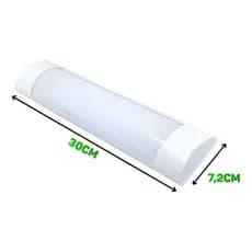Kit 2 Luminária Led 9W Linear Tubular 30CM Branco Frio Sobrepor 6500K Bivolt Embuled