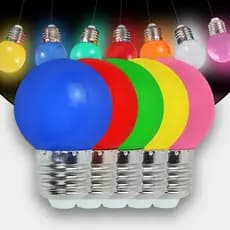 Lâmpadas Led Mini Bulbo Bolinha E27 1W Bivolt 110/220V Color Amarelo Azul Verde Vermelho Branco