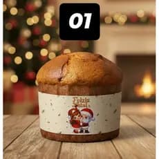 Cinta Mini Panetone Chocotone Natal, Faixa Rótulo Embalagem Lembrancinha