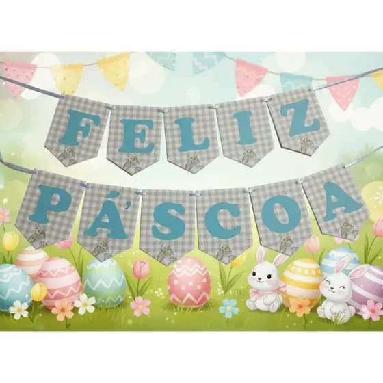 Faixa Varal De Letras Papel Feliz Páscoa, Aniversário Bandeirinhas Decoração De Festa,Bandeira
