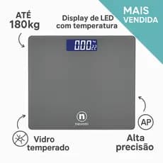 Balança Digital Corporal Vidro Temperado Suporta 180kg NEVONI