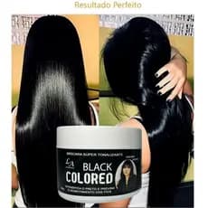 Máscara Tonalizante Preto Brilhante Colored 300g Sem Amônia L&A Cosméticos 100% Natural