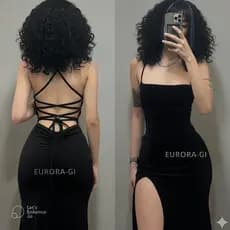 Vestido Longo Feminino Elegante Costas Nuas Traçada Com Fenda Empina Bumbum Tecido Anarruga Premium