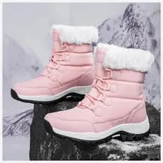 Botas De Neve De Inverno-Veludo De Cano Alto & amp ; Calçado De Caminhada Feminino De Algodão 2026