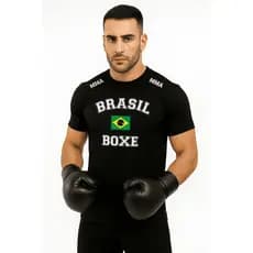 Camiseta de Boxe Masculina Brasil Atleta Treino Luta Academia 100% Algodão