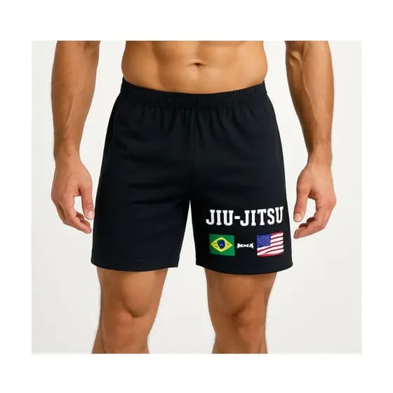 Bermuda De Jiu Jitsu Nogi Masculina Treino Academia Brasil EUA MMA Muay Thai Boxe Sem Kimono Luta
