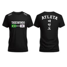Camiseta de Taekwondo Treino Atleta Algodão Masculina Artes Marciais MMA Academia Luta Coreia Coreana