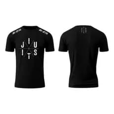 Camisa de Jiu Jitsu Nogi Preta Manga Curta Masculina Dry Fit Proteção UV