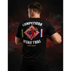 Camiseta de Muay Thai Masculina Competidor Treino Academia Boxe Jiu Jitsu Legends Of Thailand UFC MMA