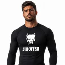 Camisa Rash Guard de Jiu Jitsu No gi Compressão Manga Longa Curta Treino Competição Luta Muay Thai MMA Boxe