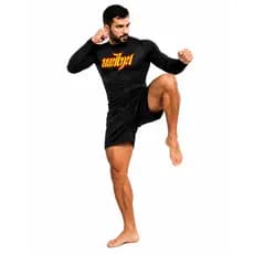 Camisa Para Muay Thai de Compressão Rash Guard Manga Longa Curta Treino Academia