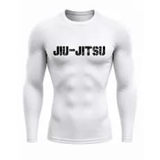 Camisa de Compressão Para Jiu Jitsu Rash Guard Tecido Premium Manga Longa Curta