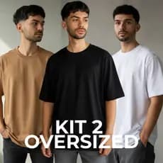 Kit 2 Camisetas Oversized Masculinas 100% Algodão Premium Gold Streetwear