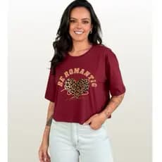 Cropped Oversized Feminino 100% Algodão Premium Estampado De Romantic P ao GG