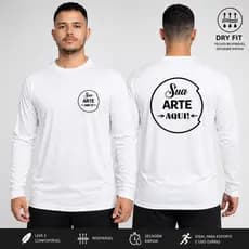Camiseta Dry Fit Personalizada Manga Longa Unissex para Treino, Trabalho e Eventos