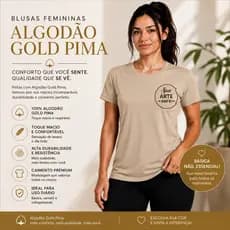 Camiseta Gold Pima Premium Feminina Personalizada – Conforto, Elegância e Qualidade Superior