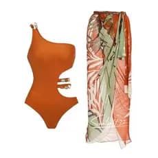 Maiô feminino biquíni Um fato de banho, fato de banho para mulheres, cintura vazia com fato de banho