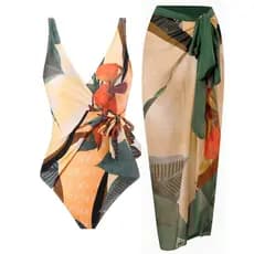 maio feminino praia Mulher Maiô Conjunto de Biquíni Vestido de praia Chiffon Roupa de banho