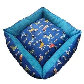 Cama Pet Quadrada com Almofada e Refil De Flocos De Espuma 50cm