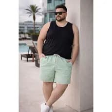 bermuda de linho plus size masculina
