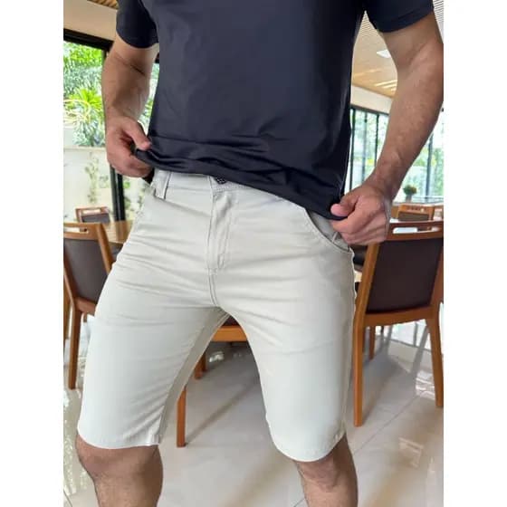 bermuda com elastano bermuda brim masculina bermuda para dia a dia envio rápido