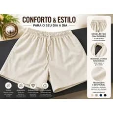 Short Masculino Linho Leve e Confortável para Qualquer Ocasião
