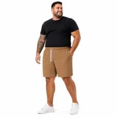 Short de linho plus size  masculino barato Modelagem plus size confortável