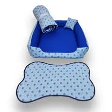 cama para cachorro grande cama pet retangular 70x80cm + edredom e tapete para comedouros