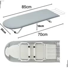 Tabua Mesa Passar Roupa Portátil Dobrável Cama Porta Ferro Branco