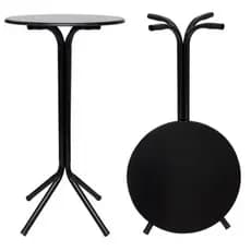 Mesa Bistrô Alta Redonda Preta Desmontavél – Mesa para Bar, Restaurante, Varanda, apartamentos e Eventos