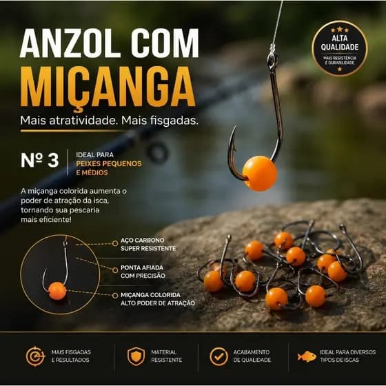 Isca Artificial Miçanga com Anzol